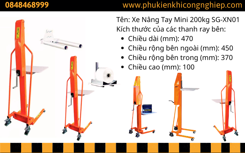 Xe Đẩy Nâng Hàng Nhẹ Tiện Lợi Tời Tay - 100kg-300kg (1)