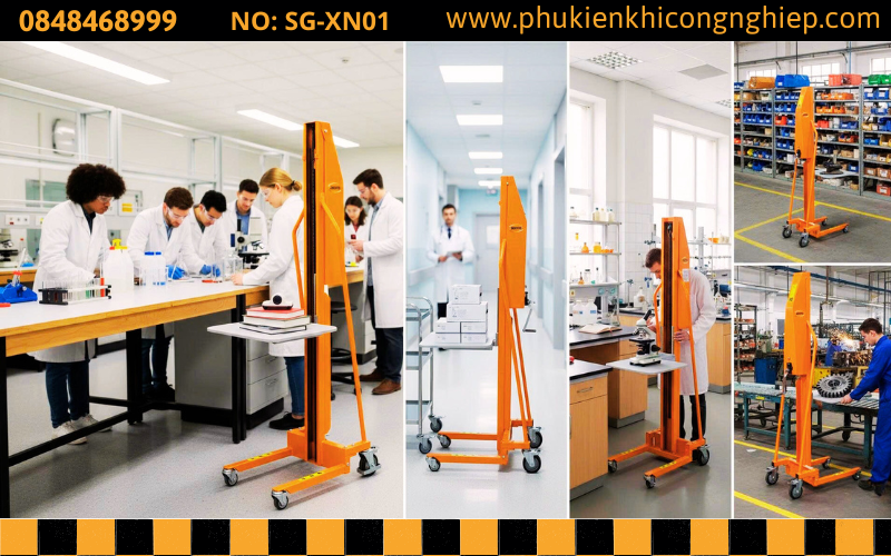 Xe Đẩy Nâng Hàng Nhẹ Tiện Lợi Tời Tay - 100kg-300kg (4)